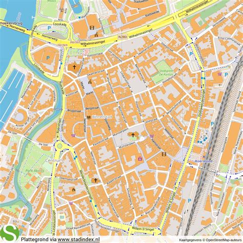 plattegrond roermond centrum winkels